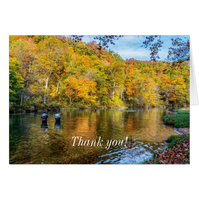 Bennett Spring Autumn Fishing Thank You Card (Front Horizontal)