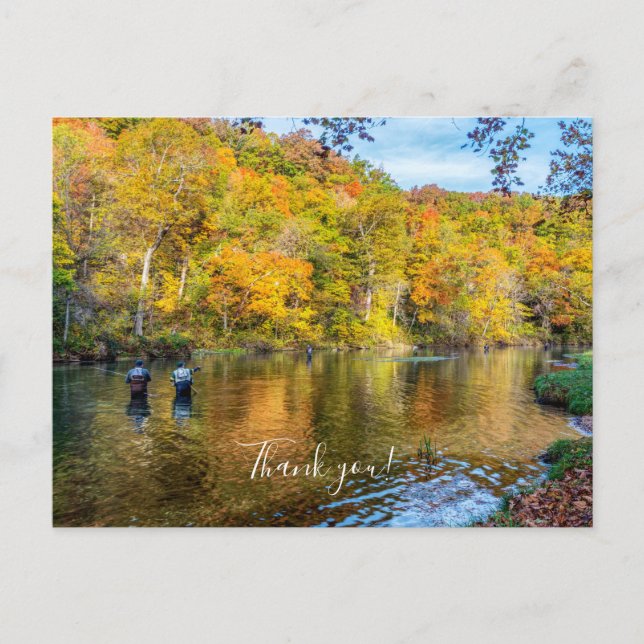 Bennett Spring Autumn Fishing Thank You Postcard (Front)