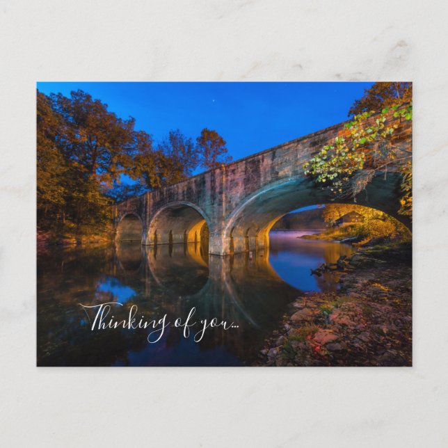 Bennett Spring Bridge Twilight Thinking U Postcard (Front)