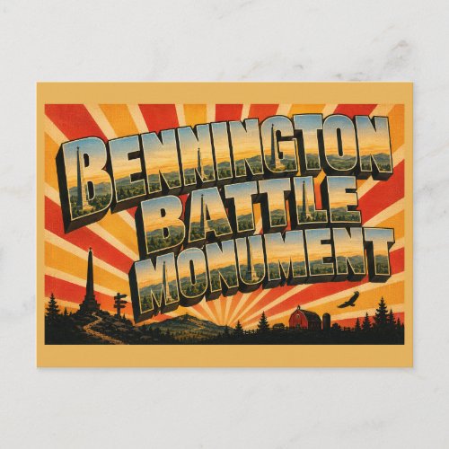 Bennington Battle Monument VT Green Mountains Art Postcard