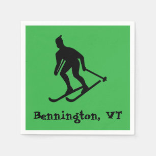 Bennington, VT - Green Mountain Skiing Town Napkins