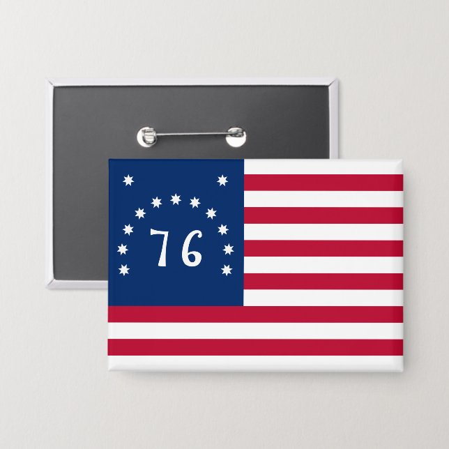 Bennington's Banner: The 76 American Battle Flag Button (Front/Back)