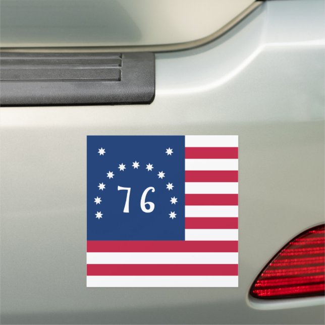 Bennington's Banner: The 76 American Battle Flag Car Magnet (In Situ)