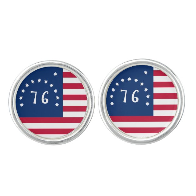 Bennington's Banner: The 76 American Battle Flag Cufflinks (Front)