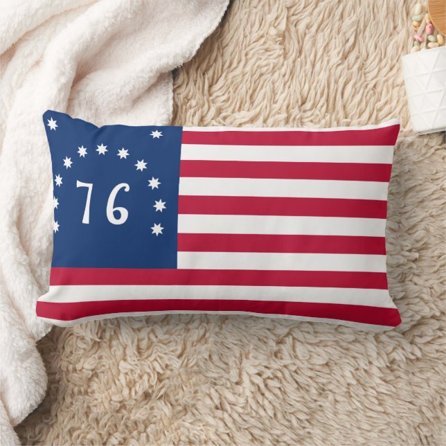 Bennington's Banner: The 76 American Battle Flag Lumbar Pillow (Blanket)