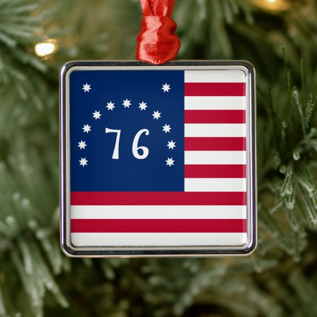 Bennington's Banner: The 76 American Battle Flag Metal Ornament (Tree)