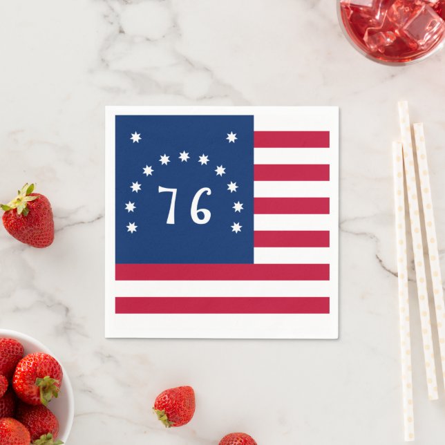 Bennington's Banner: The 76 American Battle Flag Napkins (Insitu)