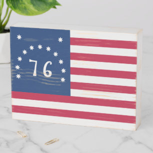 Bennington's Banner: The 76 American Battle Flag Wooden Box Sign