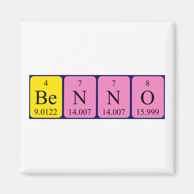 Benno periodic table name magnet (Front)