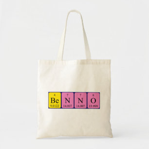 Benno periodic table name tote bag