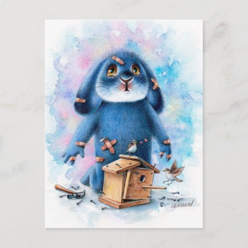 Benny Blue _ DIY Bird House Postcard