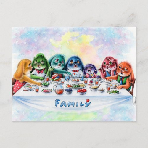 Benny Blue _ Family Dinner Postcard