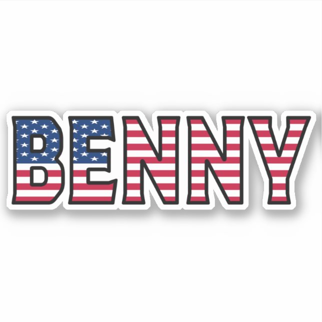 Benny Name First Name USA Sticker Sticker Set (Front)