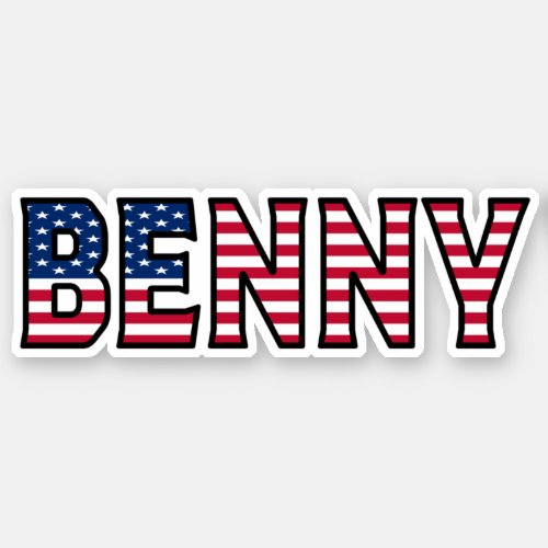Benny Name First Name USA Sticker Stickerset