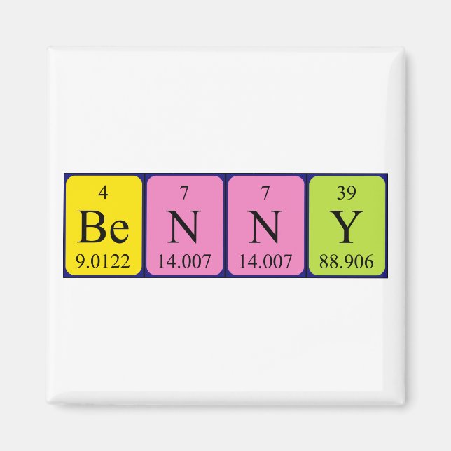 Benny periodic table name magnet (Front)