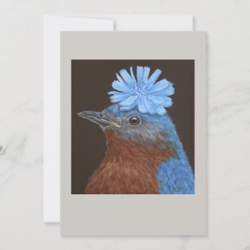 Benny The Bluebird Flat Card by vickisawyer at Zazzle