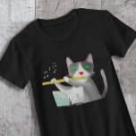 Benny The Flute Player Cat T-shirt at Zazzle