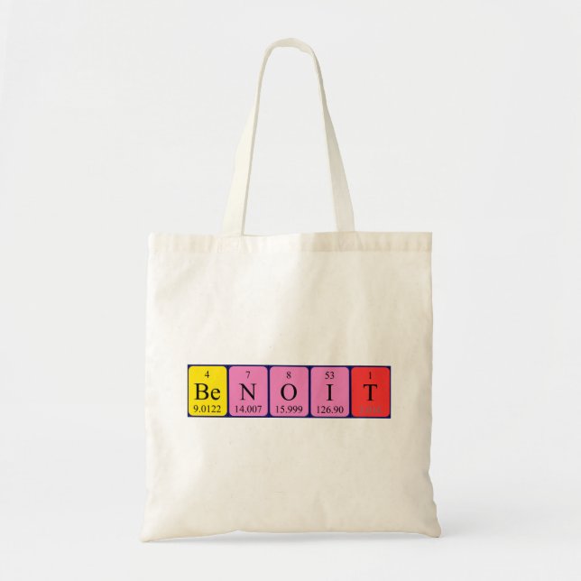 Benoit periodic table name tote bag (Front)