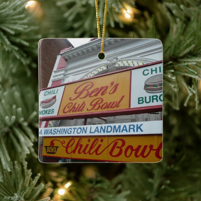 Ben's Chili Bowl: Iconic DC landmark Ceramic Ornament (Tree)
