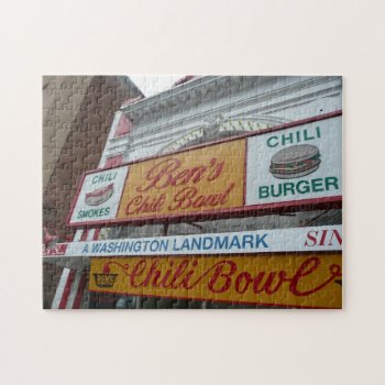 Ben's Chili Bowl: Iconic Dc Landmark Jigsaw Puzzle by PicturesByDesign at Zazzle