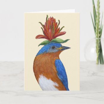 Benson The Bluebird Greeting Card by vickisawyer at Zazzle