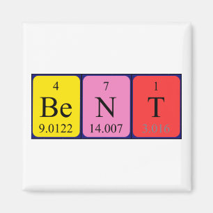 Bent periodic table name magnet