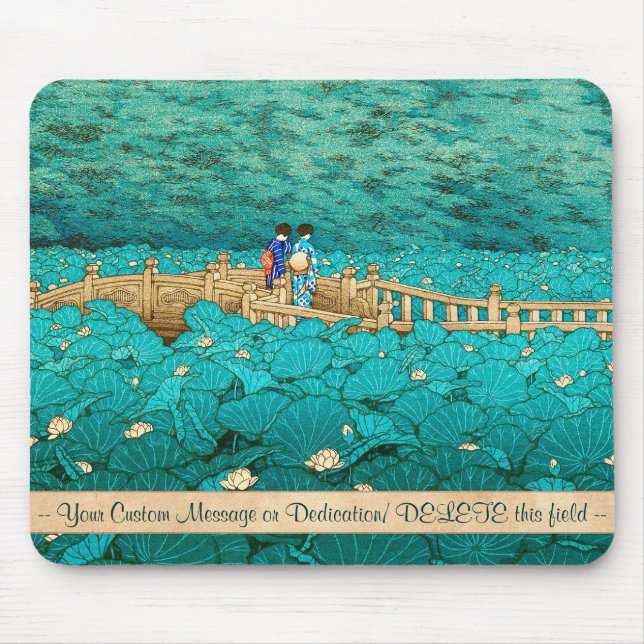Benten Pond at Shiba Kawase Hasui japanese scenery Mouse Pad (Front)