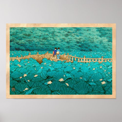 Benten Pond at Shiba Kawase Hasui japanese scenery Poster