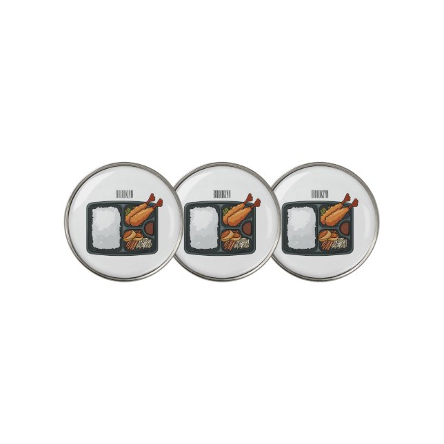 Bento cartoon illustration  golf ball marker (3 Up)