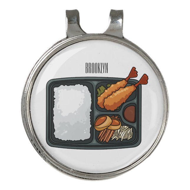 Bento cartoon illustration golf hat clip (Front)