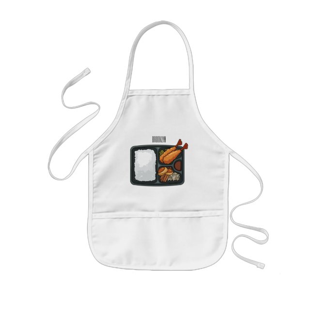 Bento cartoon illustration   kids' apron (Front)