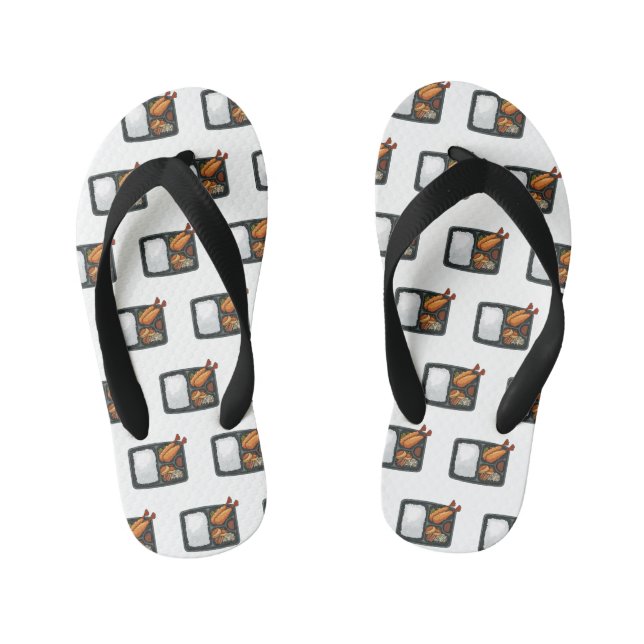 Bento cartoon illustration  kid's flip flops (Footbed)