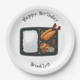Bento cartoon illustration paper plates