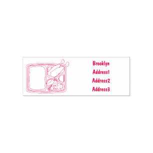 Bento cartoon illustration self-inking stamp