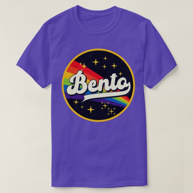 Bento Rainbow In Space Vintage Style T-Shirt (Design Front)