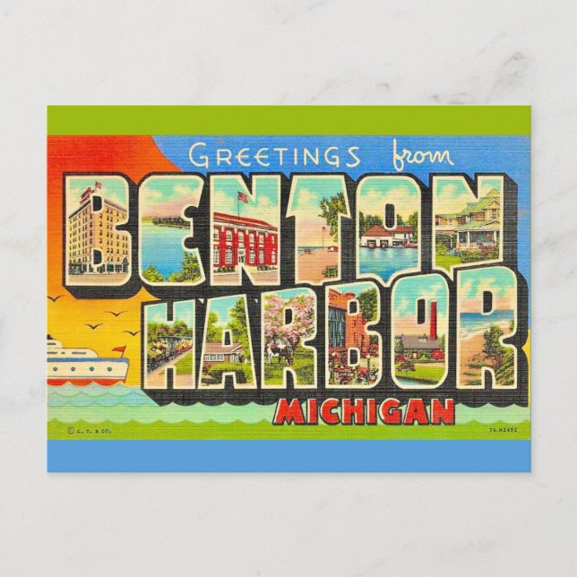 Benton Harbor Michigan Greeting Postcard (Front)