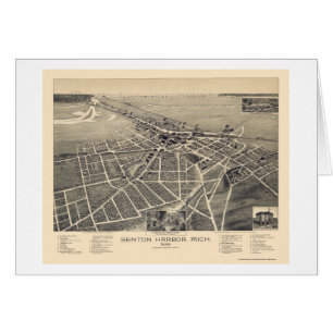 Benton Harbor, Michigan Panoramic Map - 1889