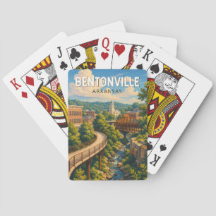 Bentonville Arkansas Illustration Travel Art Poker Cards
