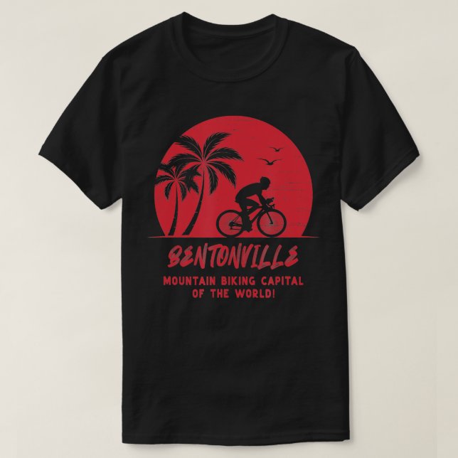 Bentonville Arkansas Mountain Biking T-Shirt (Design Front)