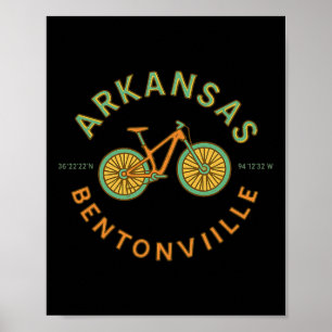 Bentonville Arkansas Vintage Mountain Biking Bike Poster