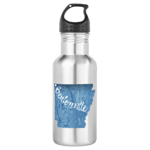 Bentonville Arkansas Wood Grain Stainless Steel Water Bottle