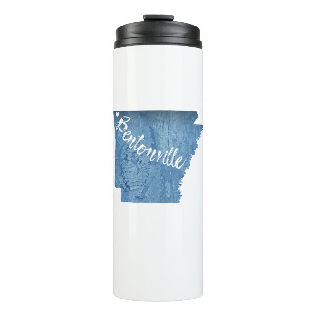 Bentonville Arkansas Wood Grain Thermal Tumbler (Front)