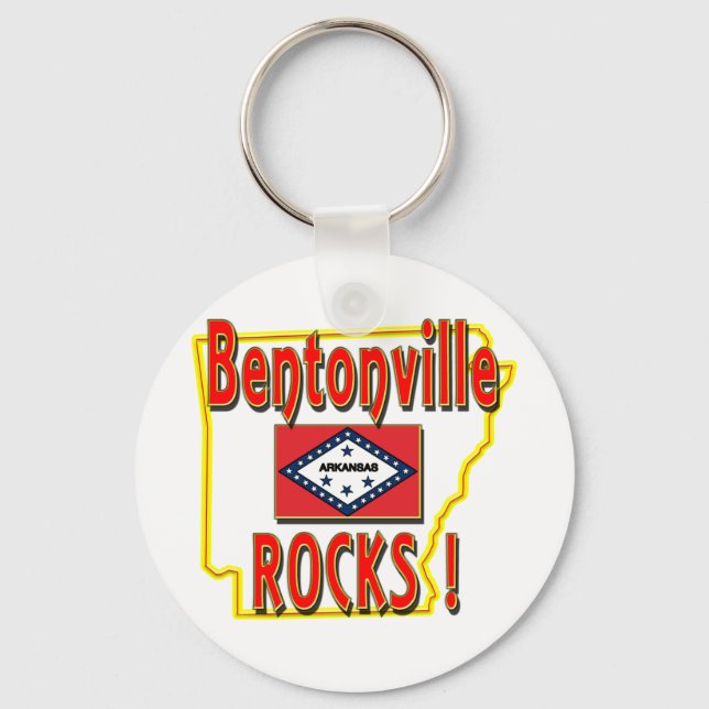 Bentonville Rocks ! (red) Keychain (Front)