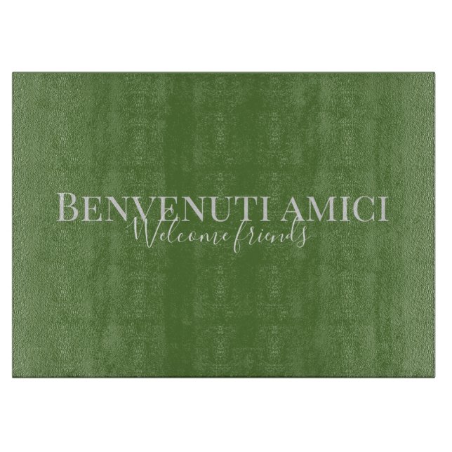 Benvenuti amici Welcome Friends Cutting Board (Front)