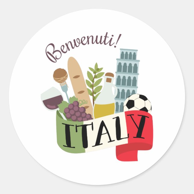 Benvenuti Classic Round Sticker (Front)
