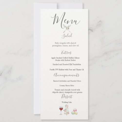 Benvenuti Italia Wedding Menu