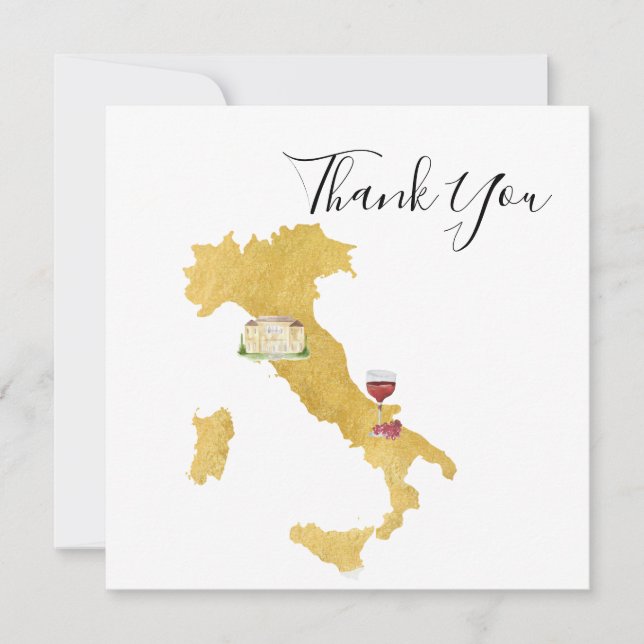 Benvenuti Italia Wedding Thank You Cards (Front)