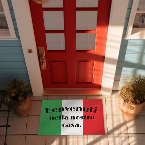 Benvenuti Nella Nostra Casa Flag of Italy Doormat