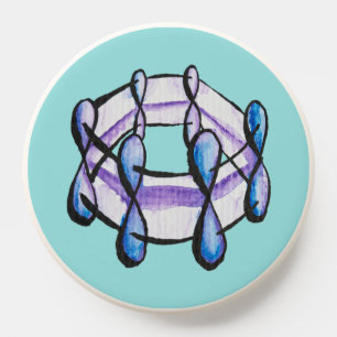 Benzene Molecule Organic Chemistry Art In Blue PopSocket