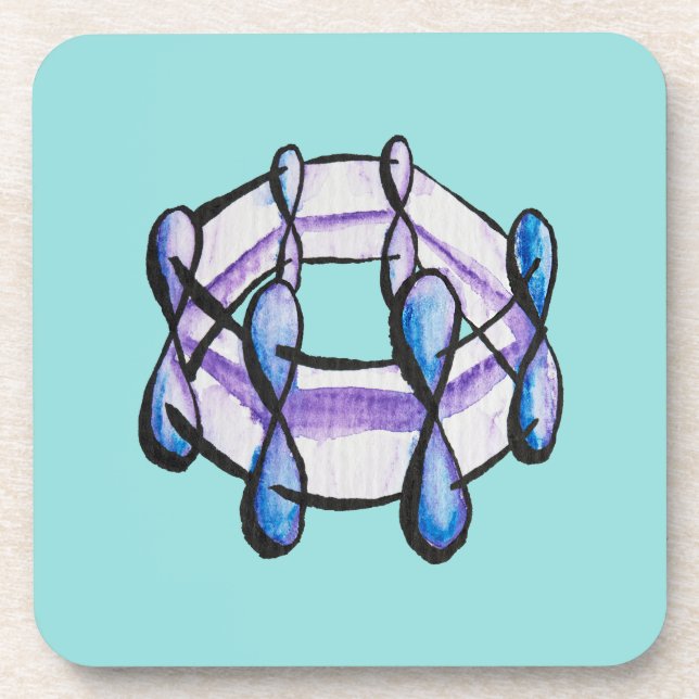 Benzene Molecule Organic Chemistry Student Teacher Beverage Coaster (Front)